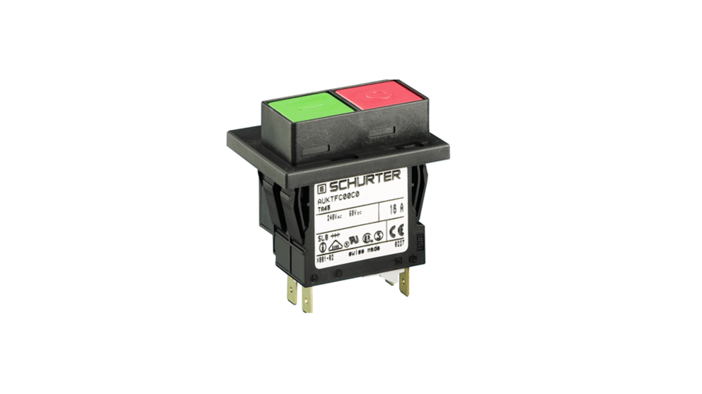 Schurter TA45 Thermischer Überlastschalter / Thermischer Geräteschutzschalter, 2-polig, CBE, 20A, 240V ac