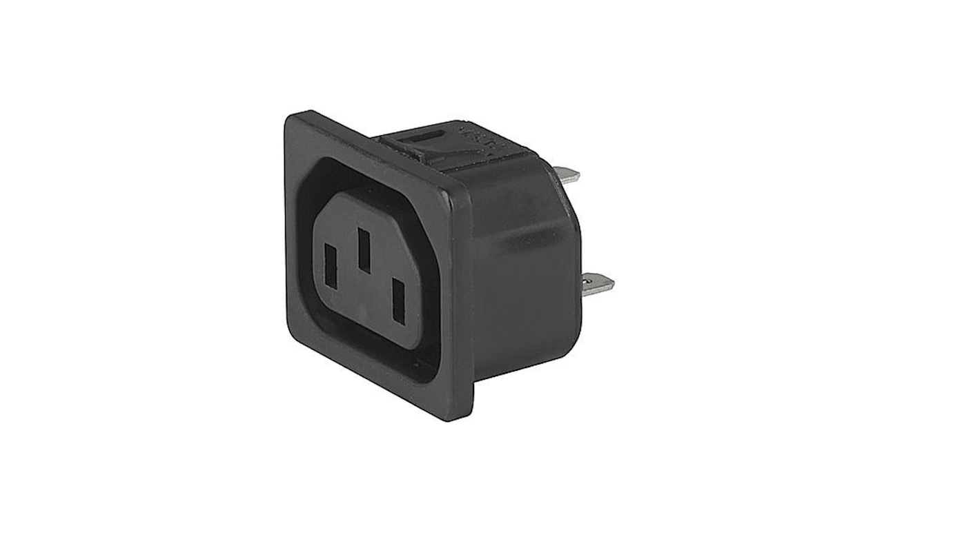 Schurter IEC滤波插座, 10A, 250 V 交流, 开关, 面板安装, 6600-4系列