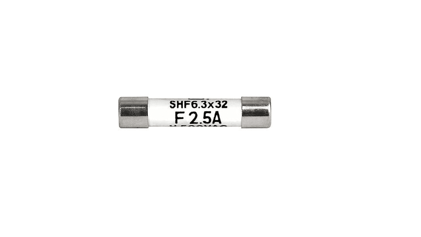 Schurter 6.3A F Ceramic Cartridge Fuse, 6.3 x 32mm