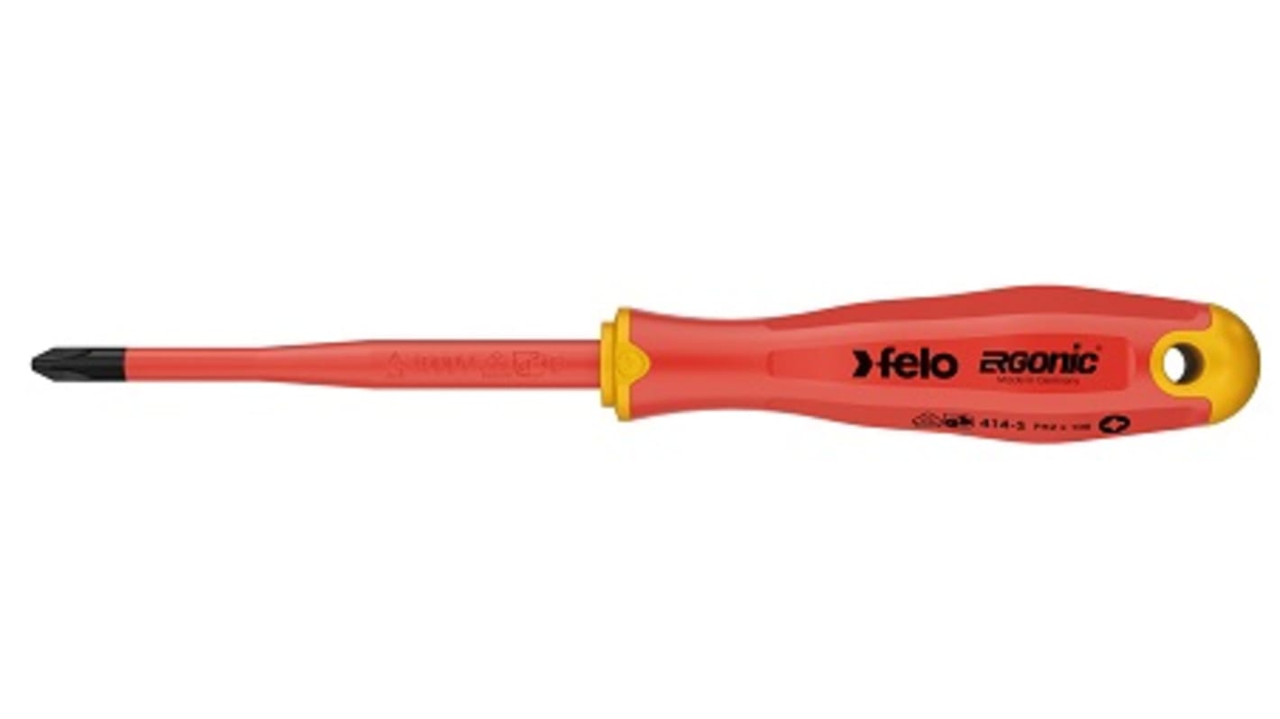 Felo Phillips Insulated Screwdriver, PH2 Tip, VDE/1000V