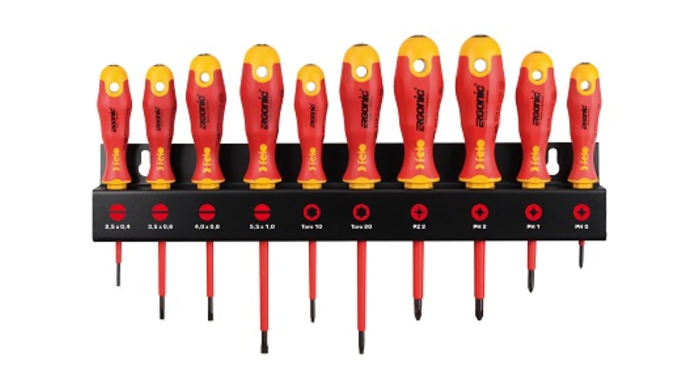 Felo Phillips; Pozidriv Insulated Screwdriver Set, 10-Piece