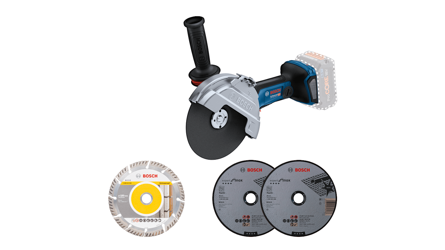 Bosch GWS 18V-180 PC, 18V Akku Akku-Winkel-Schleifmaschine / 15000W, Scheiben-Ø 180mm 6100U/min