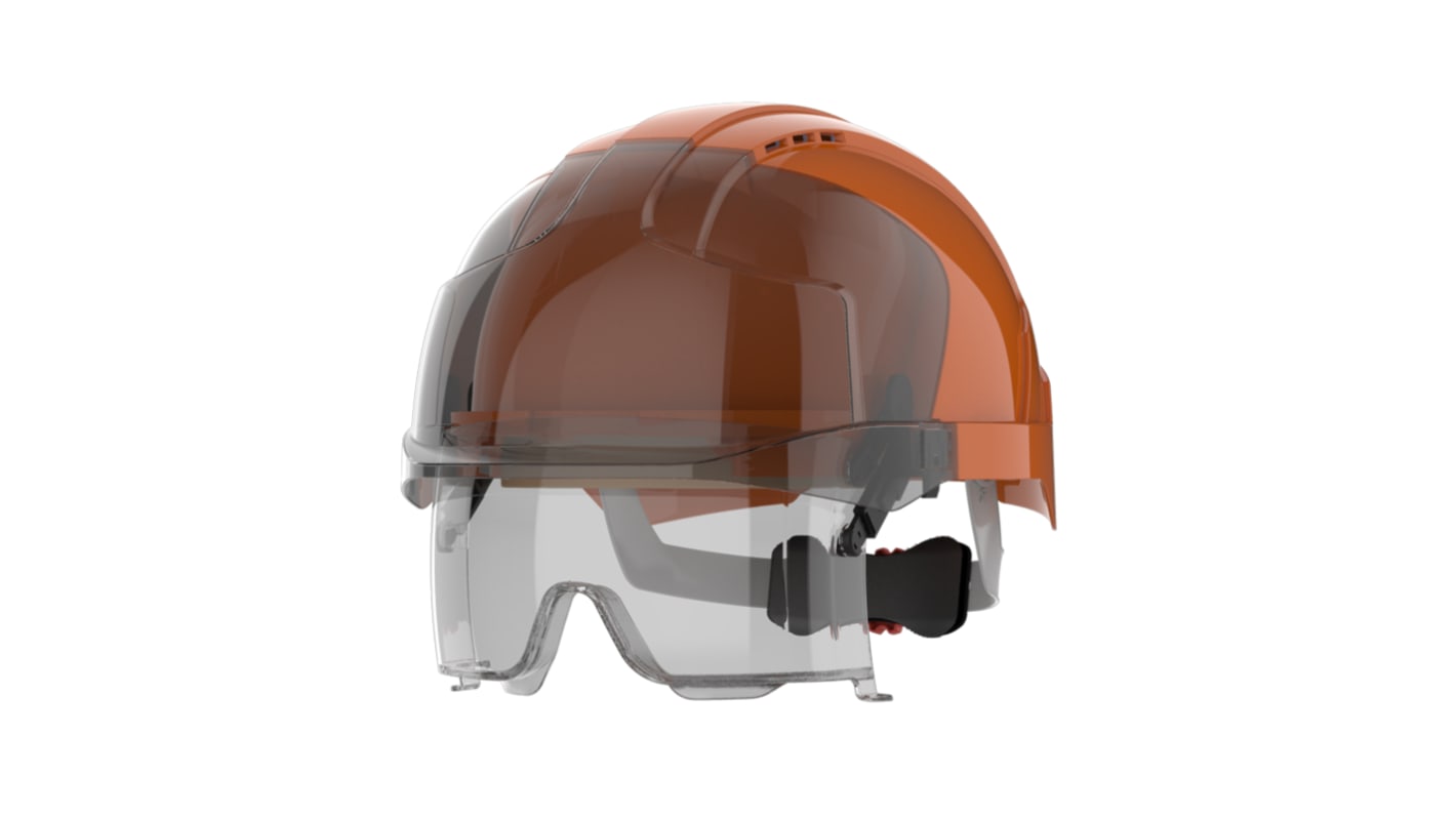 JSP EVOVISTAlens Schutzhelm belüftet verstellbar und Augenschutz ABS Orange