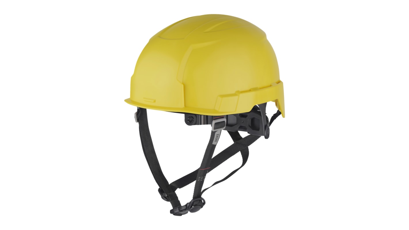 Milwaukee BOLT200 Yellow Hard Hat with Chin Strap, AdjustableVentilated