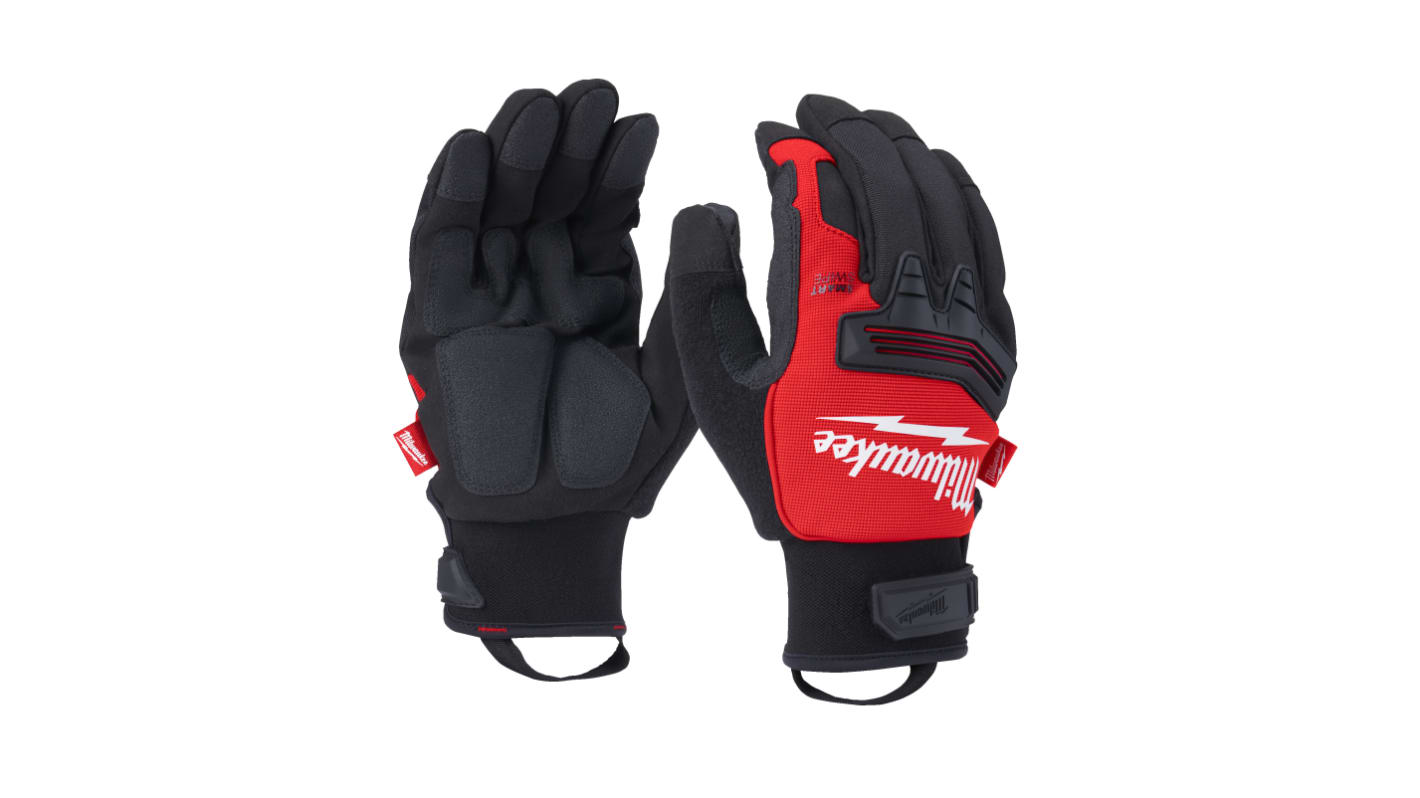 Milwaukee Winter Black/Red Acrylic Cut Resistant Work Gloves, Size 7, Nitrile Coating
