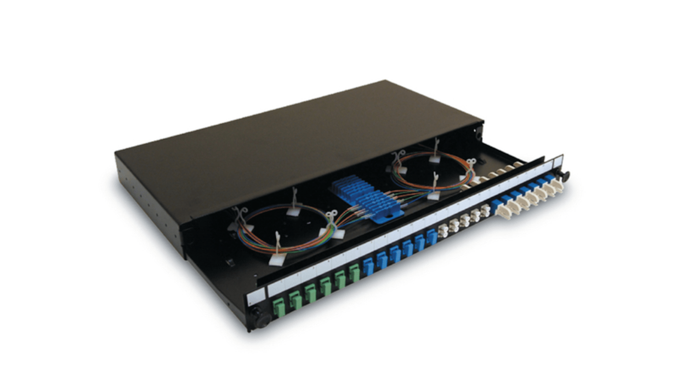 HellermannTyton Connectivity 48 Port LC Multimode Duplex Fibre Optic Patch Panel With 48 Ports Populated, 1U