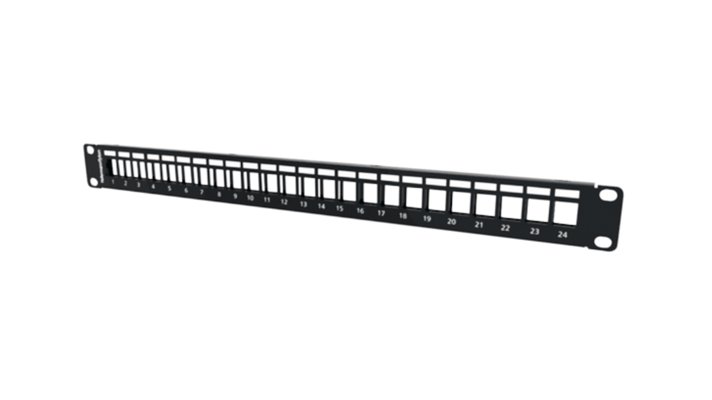 Panel krosowniczy, HTC, 24 portów, RJ45, Z ekranem, bez ekranu, 1U, Czarny