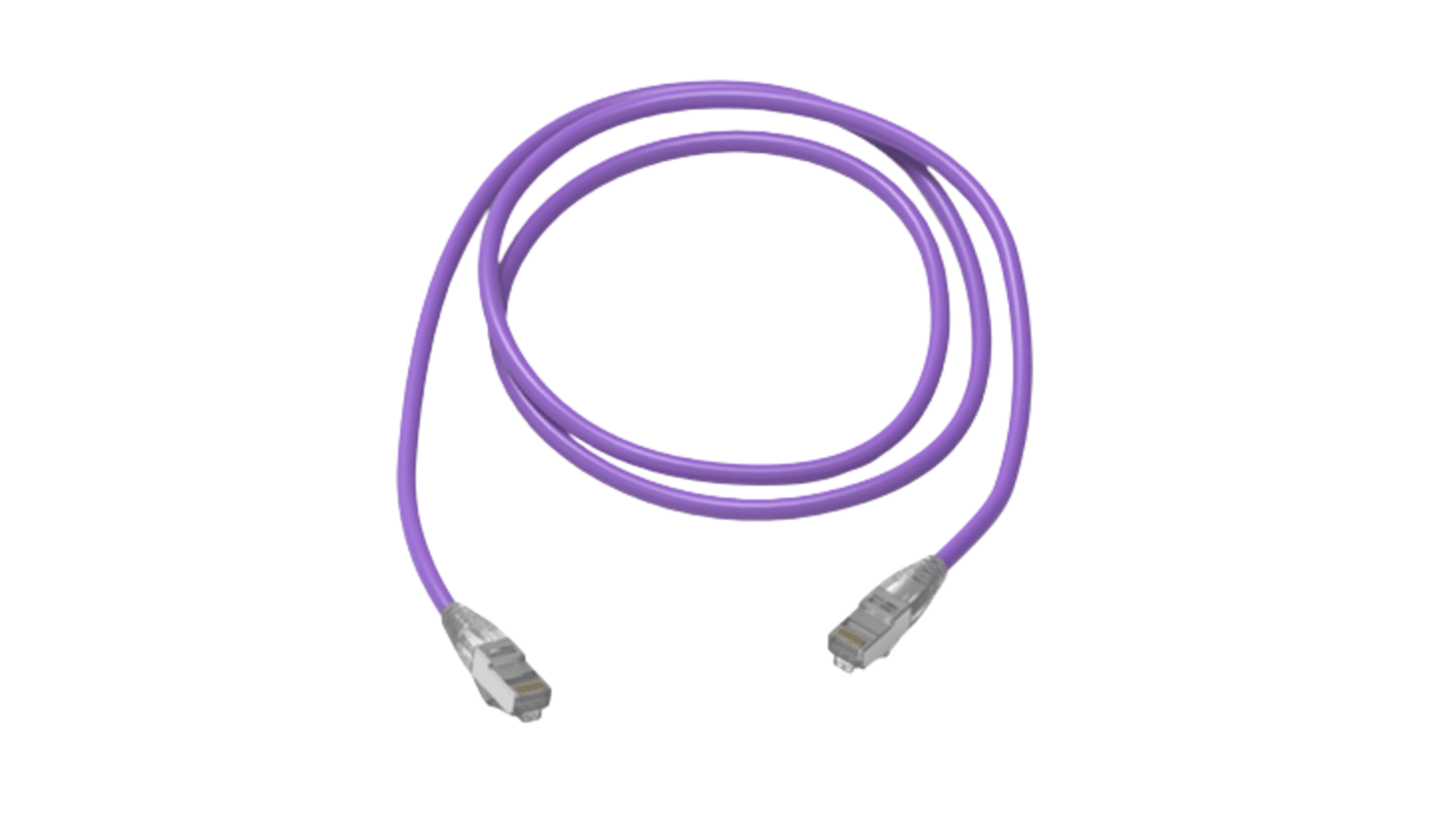 Cable Ethernet Cat6a apantallado HellermannTyton Connectivity de color Morado, long. 10m, funda de LSZH