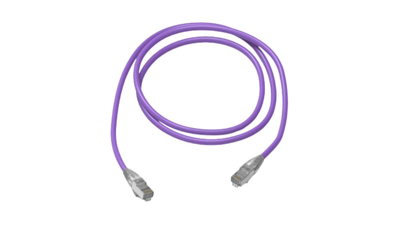 HellermannTyton, 10m Cat6a, Purple RJ45 to Male RJ45 Male, Shielded, Unterminated LSZH Sheath