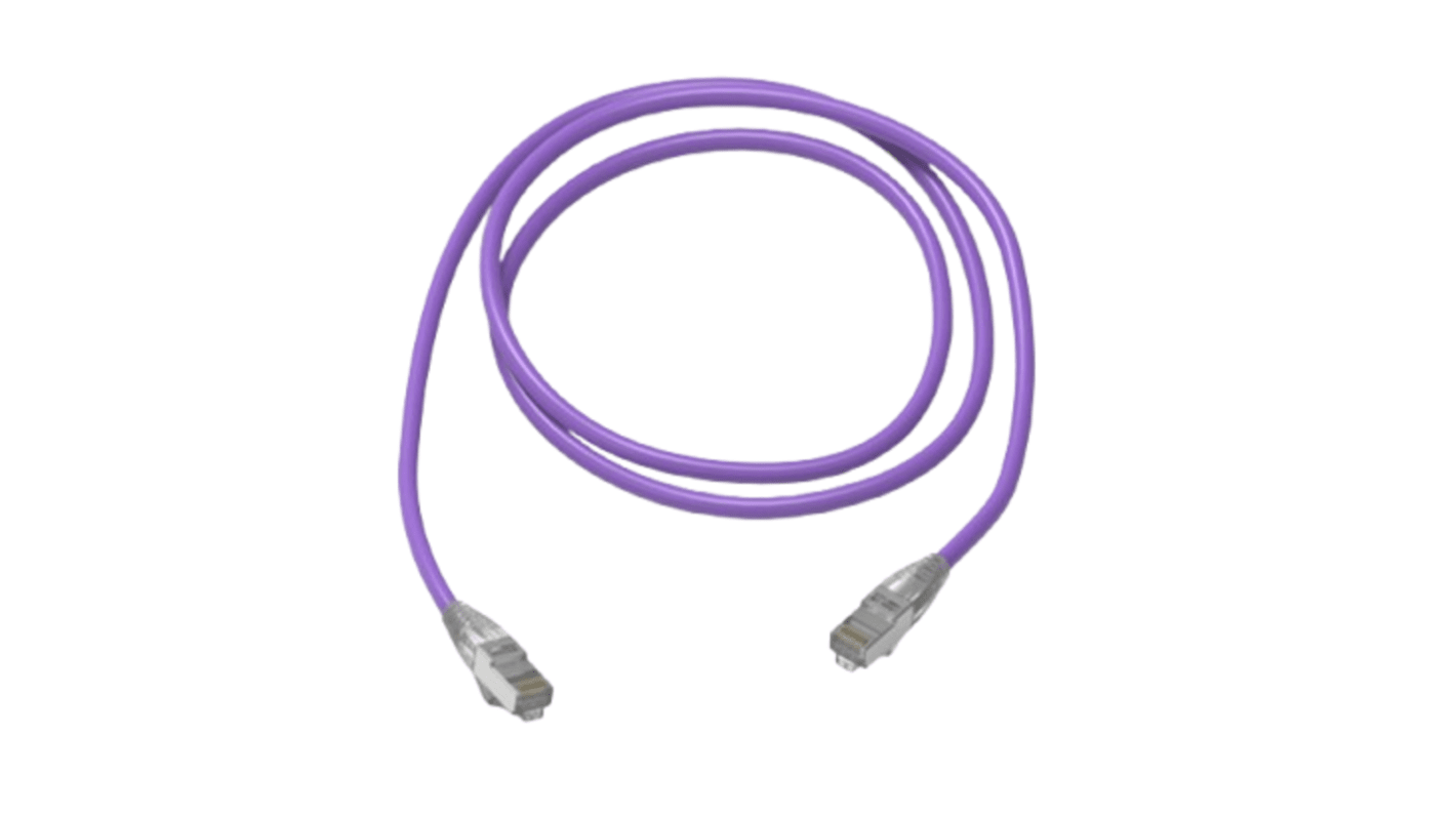 HellermannTyton, 20m Cat6a, Purple RJ45 to Male RJ45 Male, Shielded Shielded, Unterminated LSZH Sheath