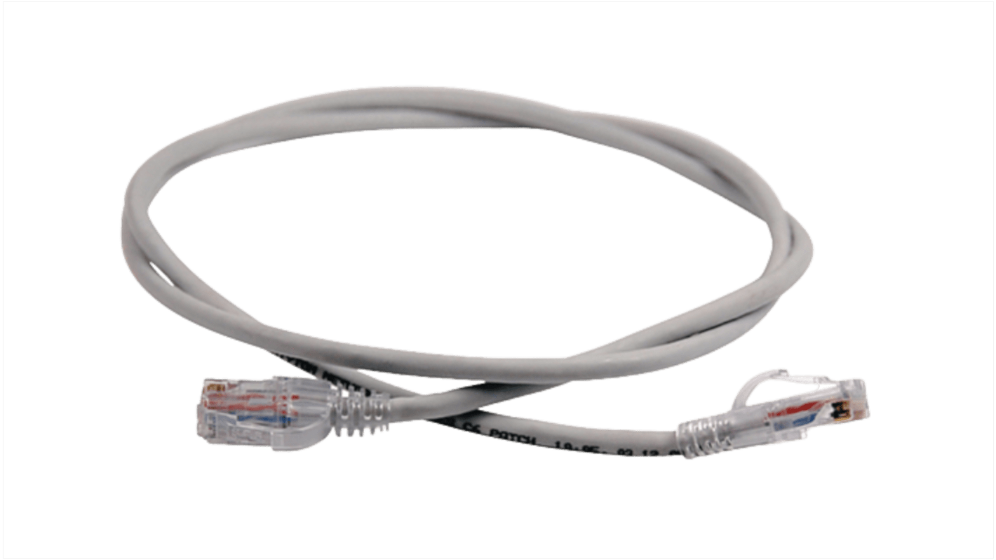 Cable Ethernet Cat6 Blank HellermannTyton Connectivity de color Gris, long. 2m, funda de LSZH