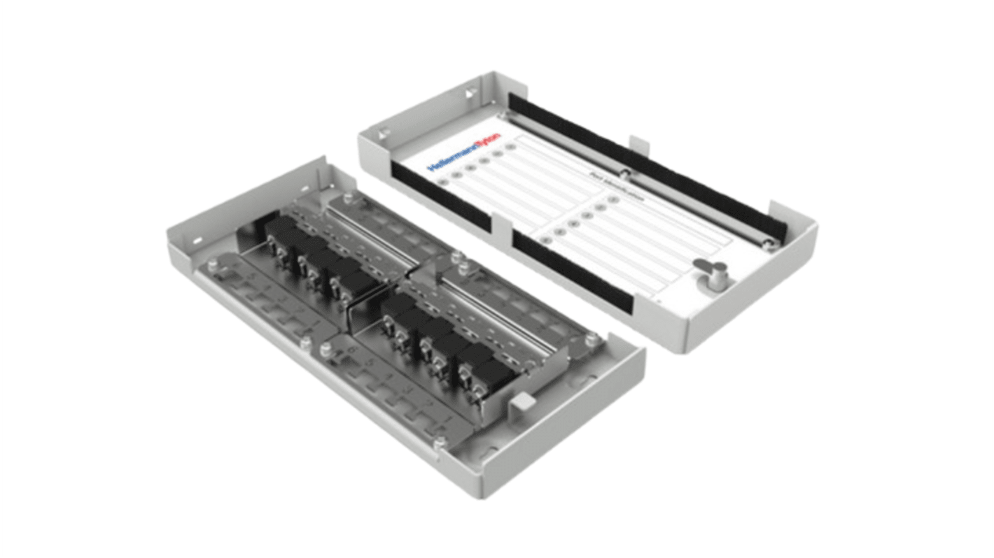 HellermannTyton Connectivity ZTB Series Cat6 12 Port RJ45 Patch Panel Unshielded Grey