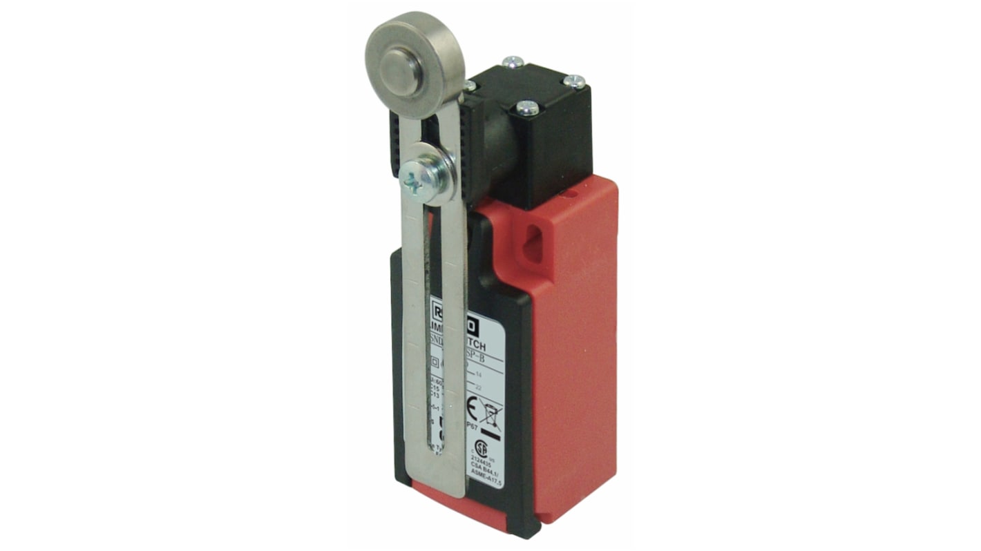 RS PRO Roller Lever Limit Switch, 1NO/1NC, IP67, SPDT, Glass Reinforced Plastic (GRP) Housing, 250V ac ac Max, 3A Max