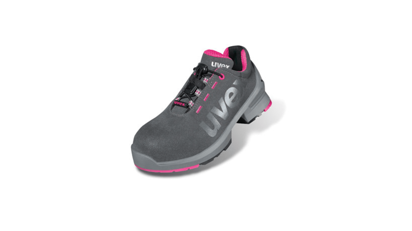 Scarpe sportive antinfortunistiche S2 Uvex U8562, Donna tg. 38, col. Grigio, resistenti all'acqua, con puntale di