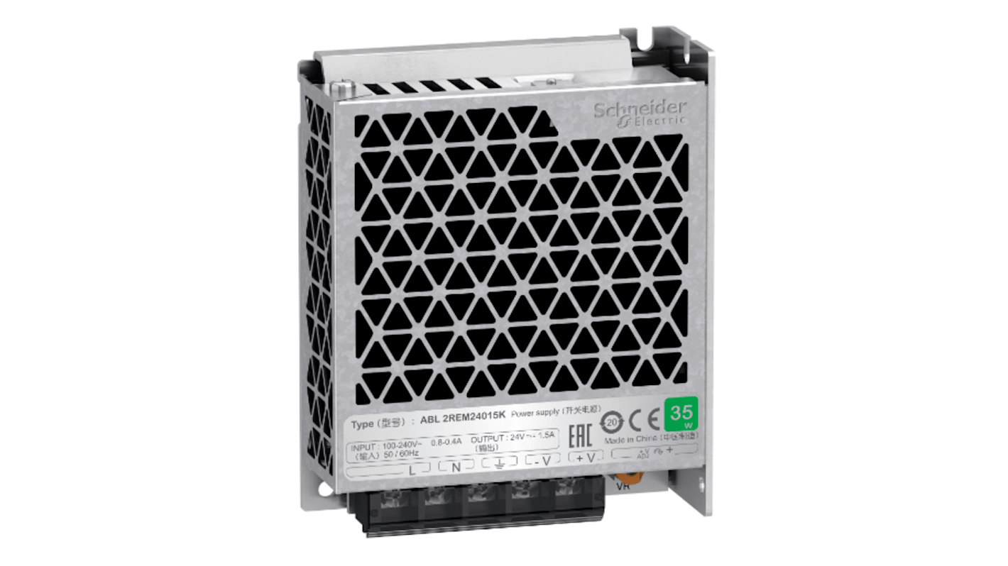 Schneider Electric ABL2 Netzteil, 24V dc / 1.5A 35W 100 → 240V ac Geschlossen, DIN-Schienen-Montage