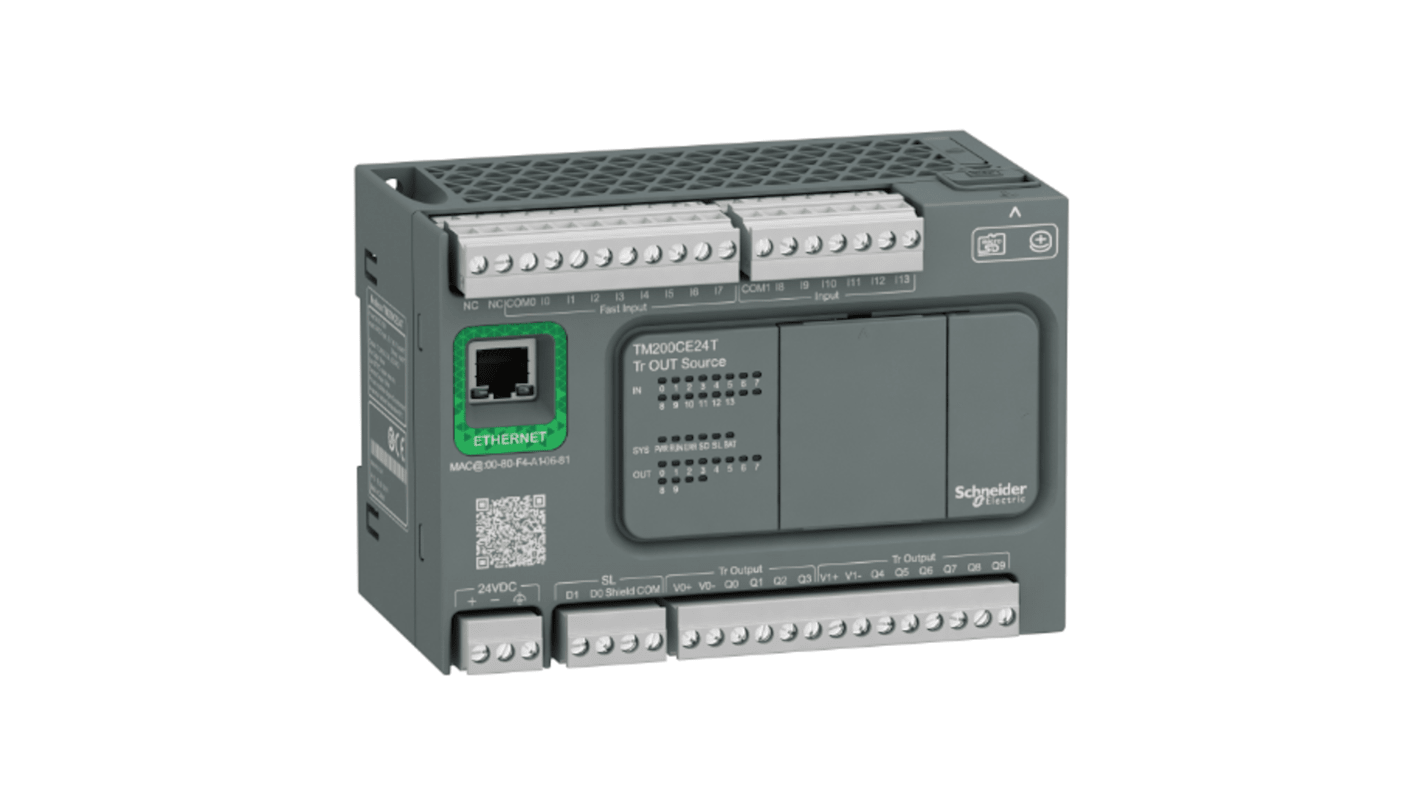 Schneider Electric Easy Modicon M200 Series Logic Controller, 24 V dc Supply, Transistor Output, 24-Input, Digital