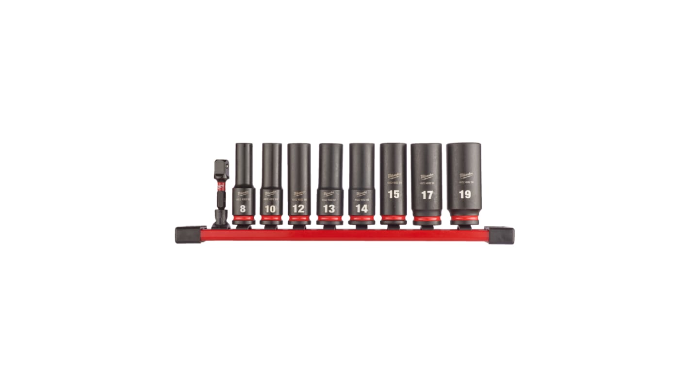 4932480455 Milwaukee Metric 3 8 in Deep Impact Socket Set RS