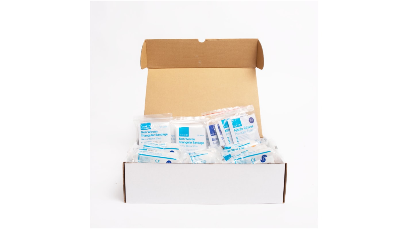 Crest Medical Cotton Blue, White First Aid Kit First Aid Kit, 1Each Per Package