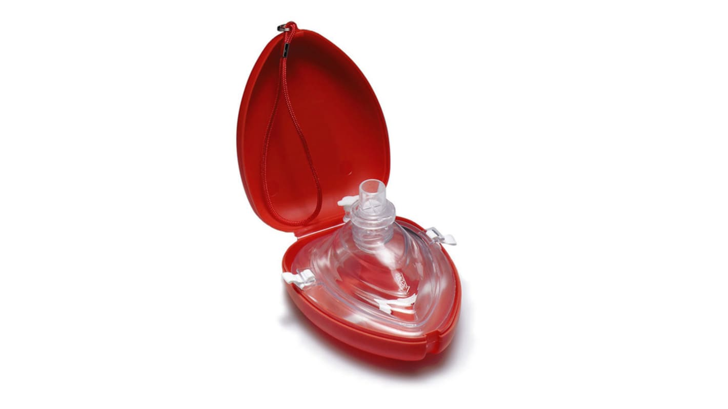 Crest Medical PVC Red Resuscitation Face Shield Resuscitation Mask, 1Each Per Package