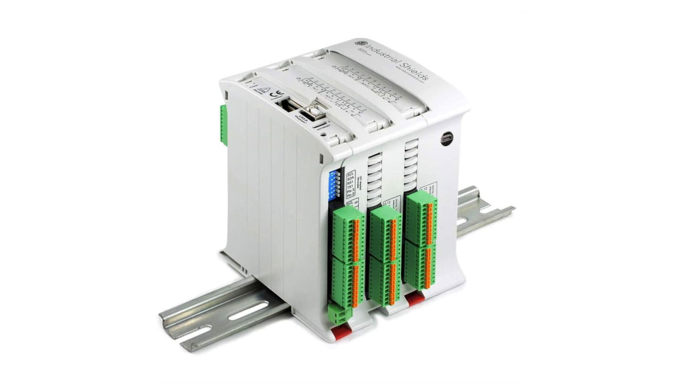 Industrial Shields M-DUINO Series PLC CPU for Use with Rasperry PI, 12 → 24 V dc Supply, Digital, Relay Output,