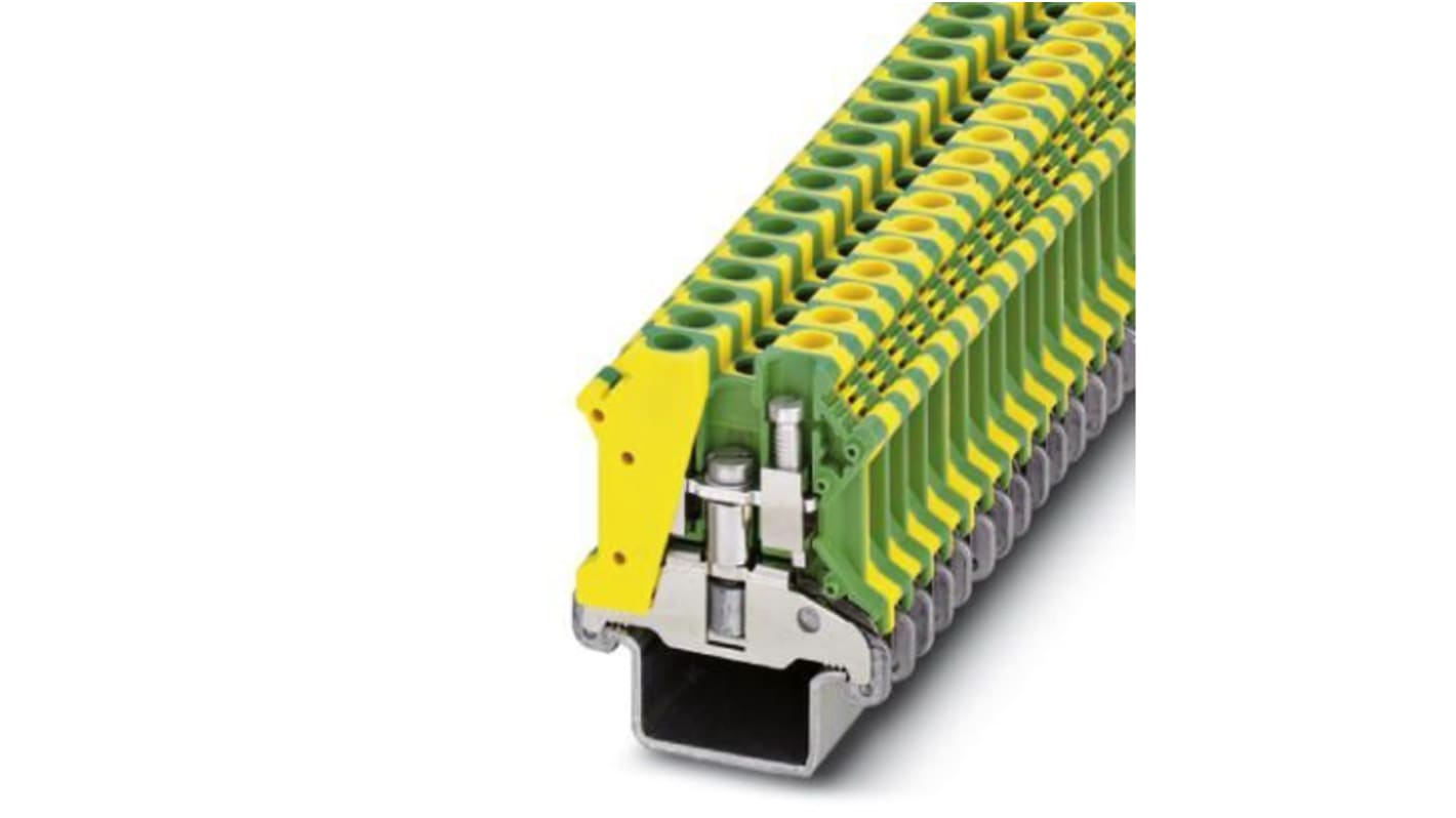 Bloc de mise à la terre modulaire Rail DIN, 1 voie  voies , raccordement Verrouillage à vis de masse, 24 →