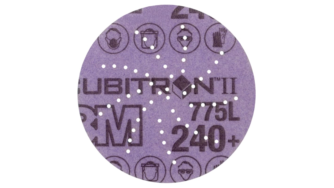 3M 3M Xtract Cubitron II Film Disc 775L Ceramic Sanding Disc, 76.2mm x 0.076mm Thick, 240+ Grade, 240+ Grit, 50/250 in