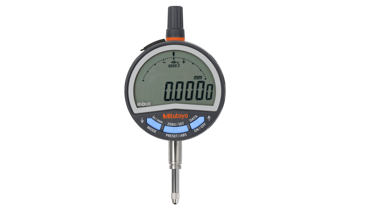 Mitutoyo 543-701BImperial, Metric Plunger Digital Indicator, 12.7 mm Measurement Range, ±0.003 mm Accuracy