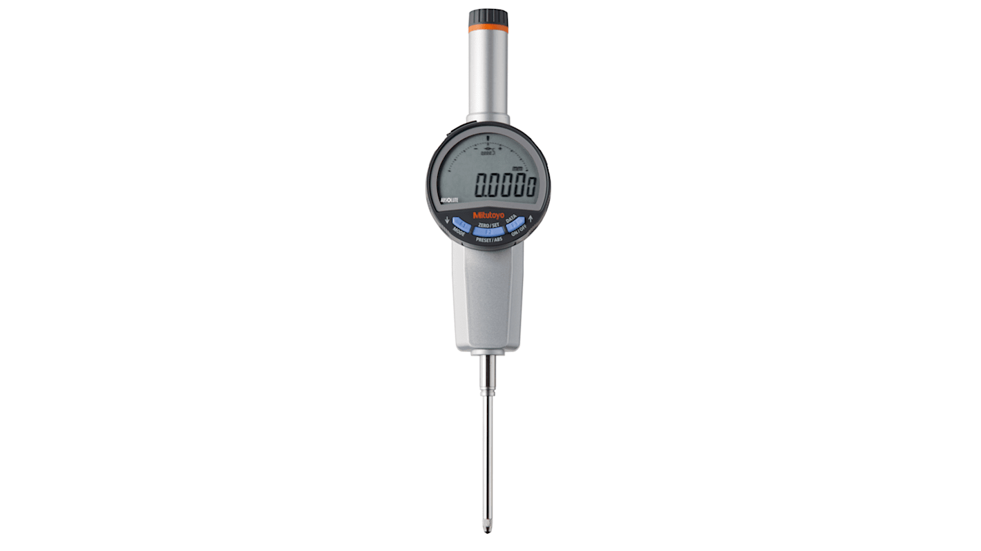 Mitutoyo 543-730BMetric Plunger Digital Indicator, 50.8 mm Measurement Range, 0.001 mm Resolution , 0.005 mm Accuracy