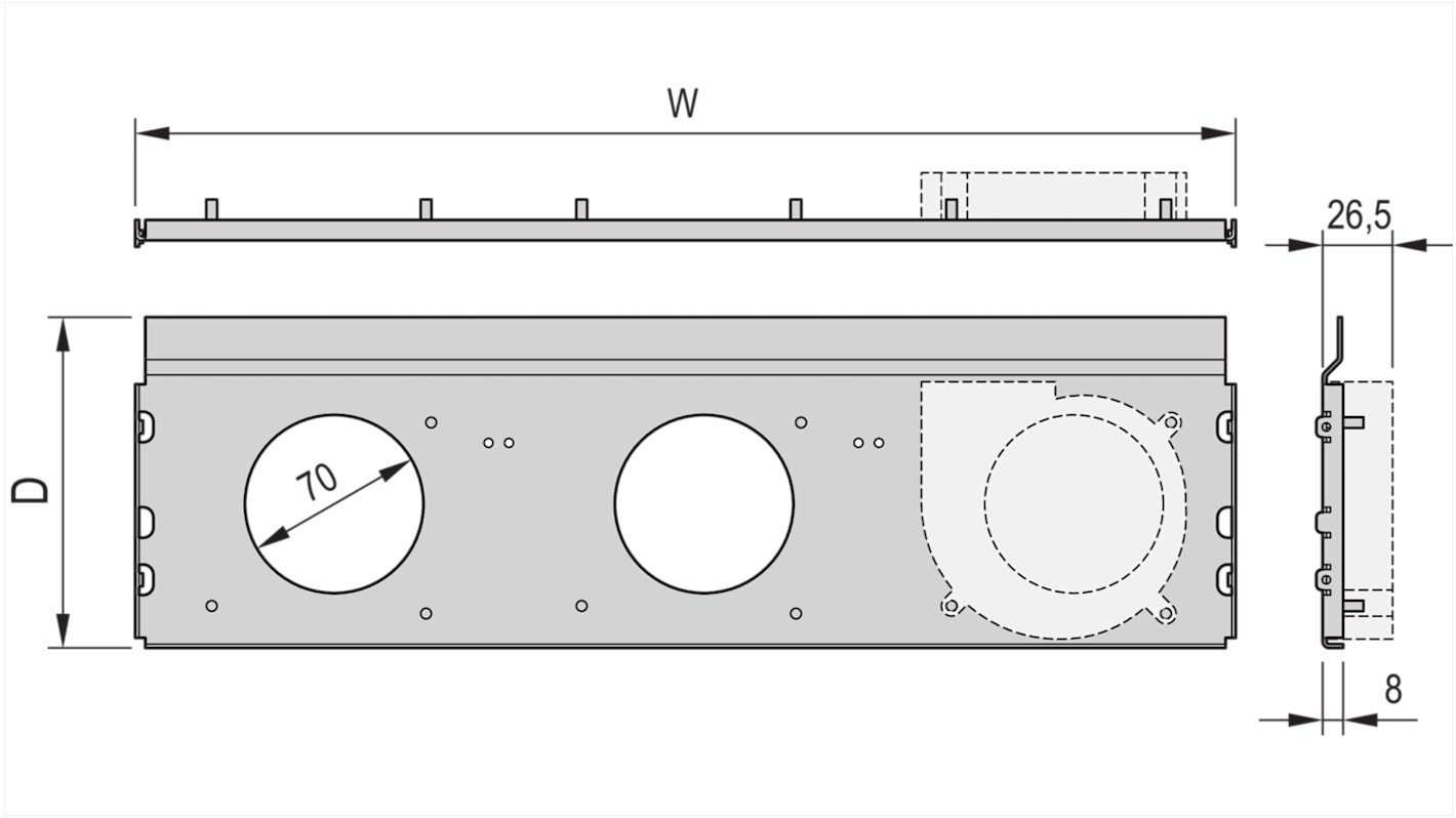 nVent SCHROFF Lüftereinschub, Typ Lüftereinheit, H. 0.5U