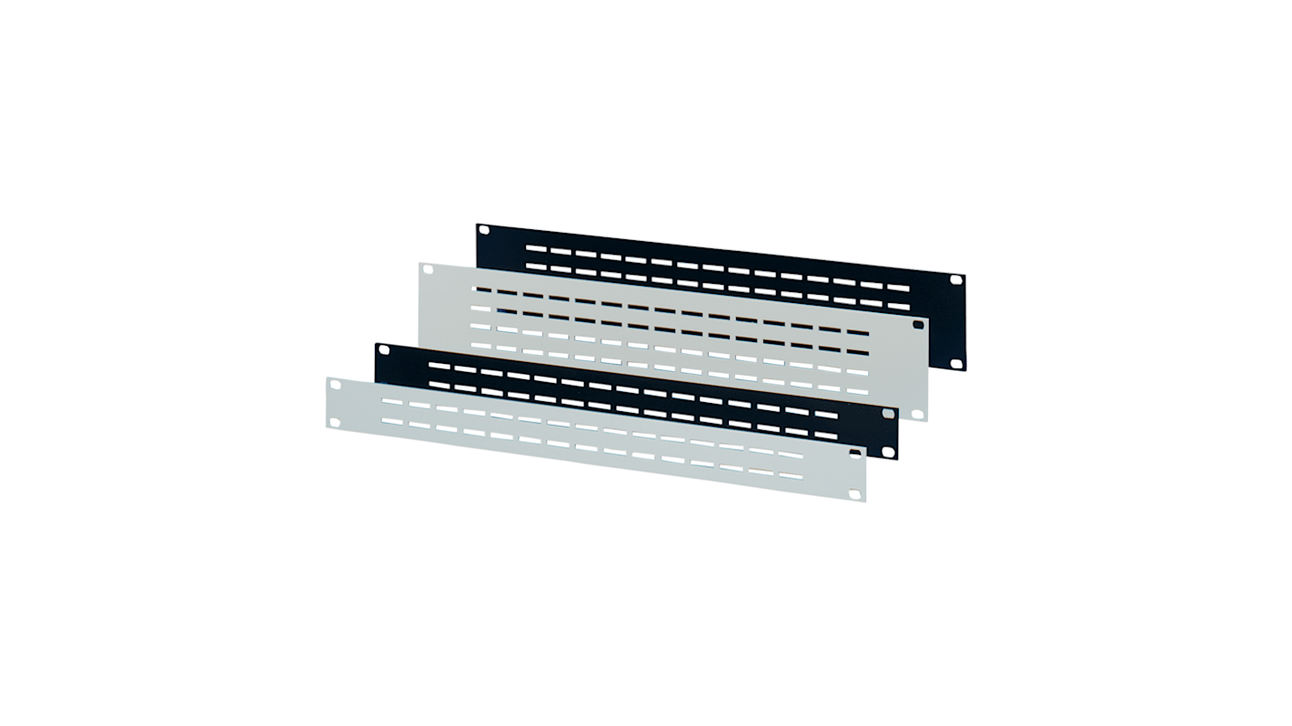 nVent SCHROFF Grey Aluminium Front Panel, 3U, Ventilated, 483x 132.5mm