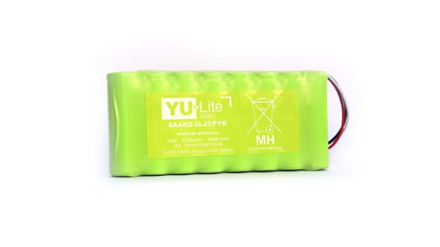 Pacco batterie ricaricabile Yuasa, 8 celle, 1.2V, 2.2Ah, NiMH