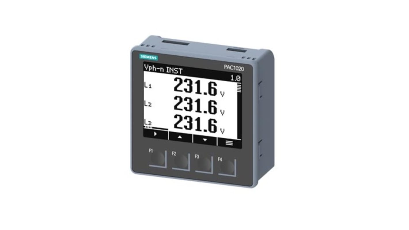 Medidor de energía Siemens, display Display gráfico, con 4 dígitos, dim. 96mm x 96mm