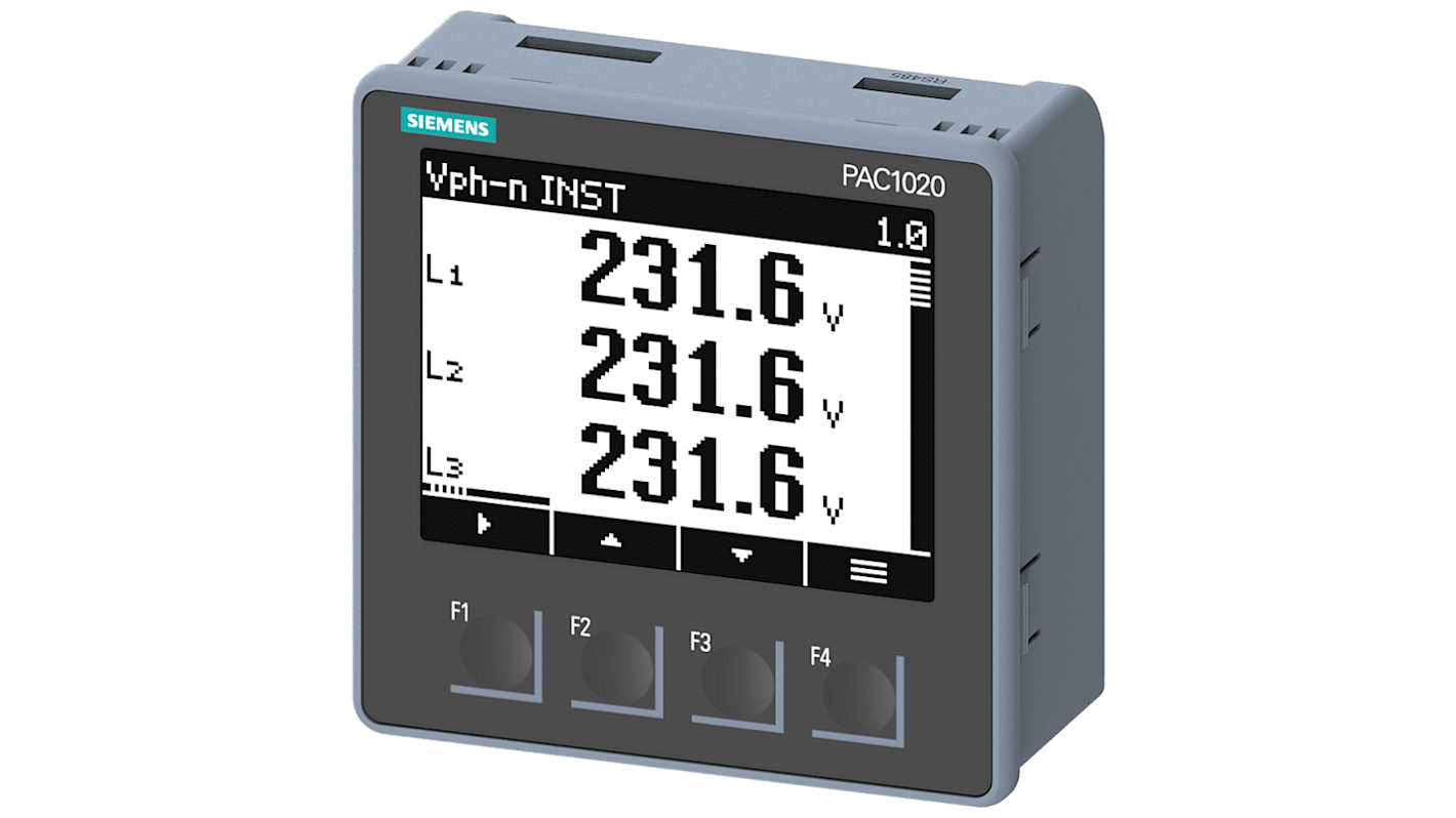 Medidor de energía Siemens, display Display gráfico, con 4 dígitos, dim. 96mm x 96mm
