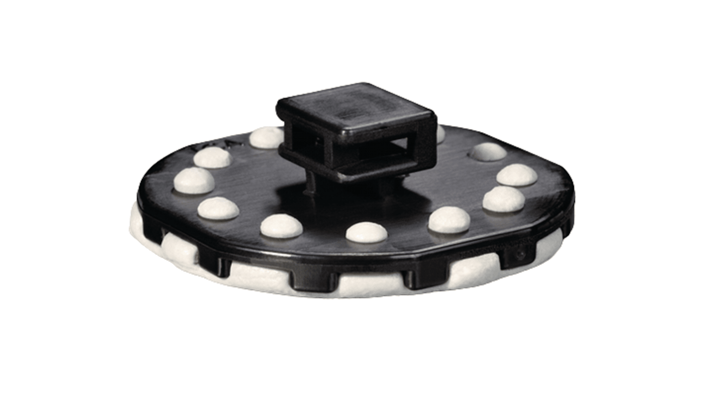 HellermannTyton Self Adhesive Black Cable Tie Mount 36 mm x 36mm, 4.8mm Max. Cable Tie Width