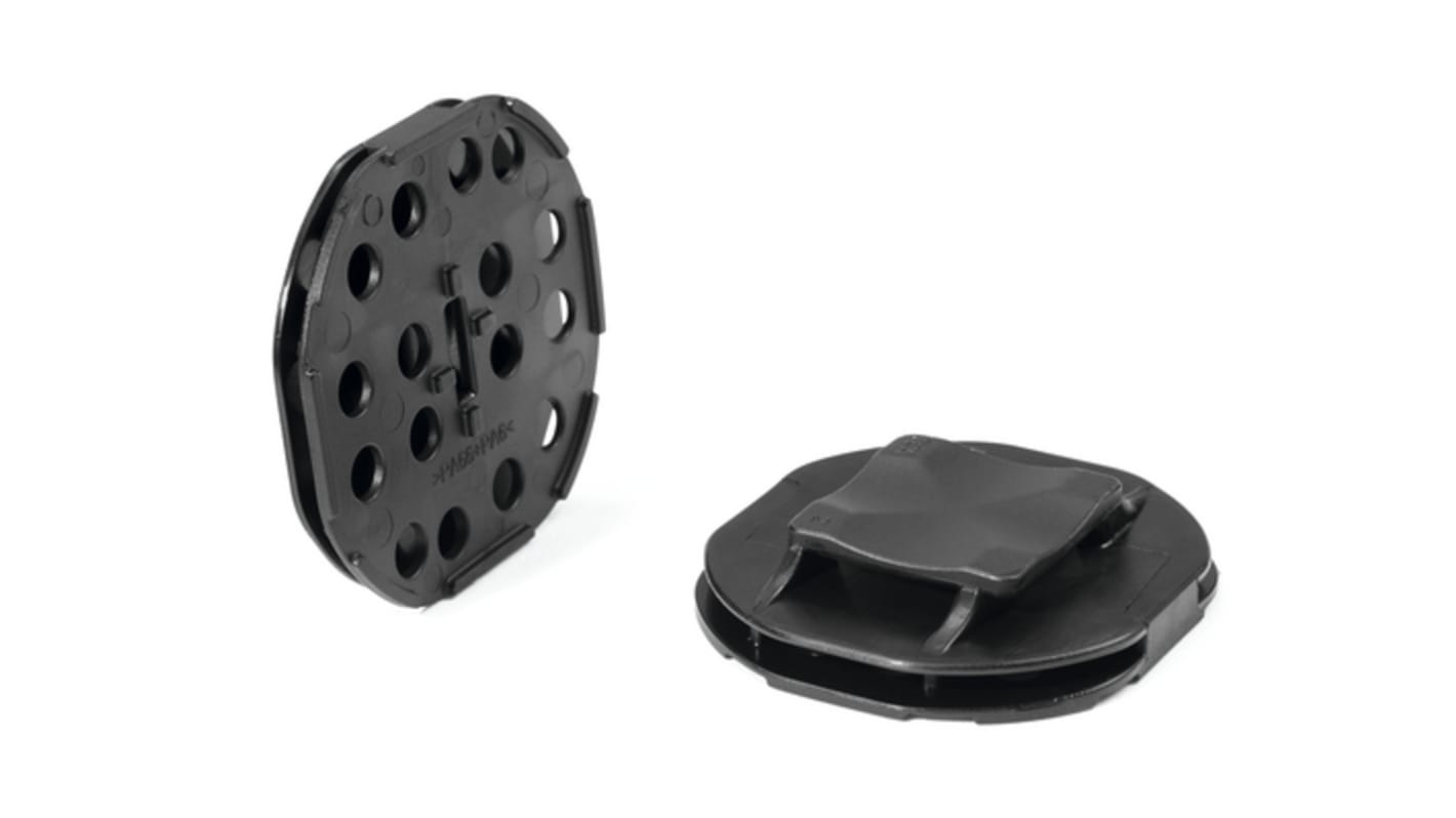 HellermannTyton Self Adhesive Black Cable Tie Mount 47 mm x 50mm, 13mm Max. Cable Tie Width