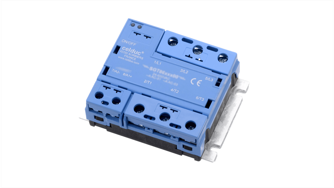 Celduc SGT Series Solid State Relay, 125 A Load, Chassis Mount, 520 Vrms Load, 255 V ac/dc Control