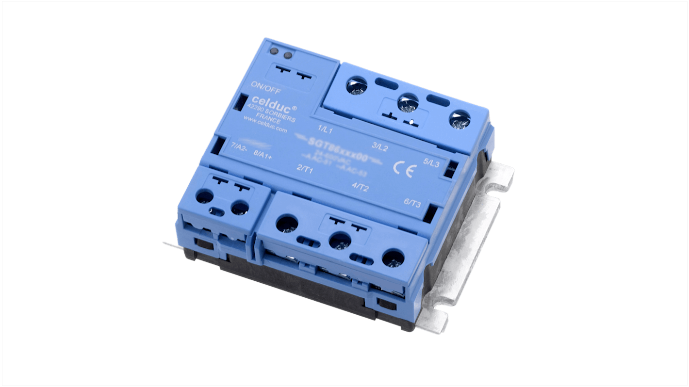 Celduc SGT Series Solid State Relay, 50 A Load, Chassis Mount, 640 Vrms Load, 255 V ac/dc Control