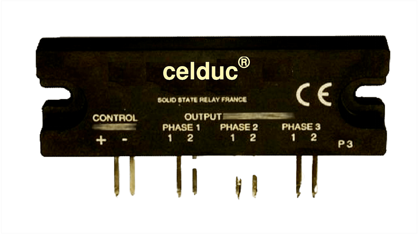 Celduc SHT Series Solid State Relay, 25 A Load, PCB Mount, 280 Vrms Load, 30 Vdc Control