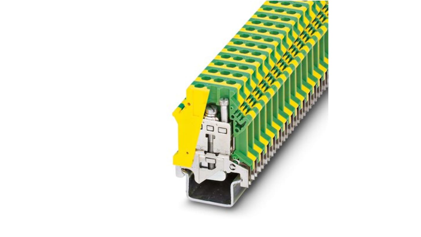 Borne modular a tierra, Verde, Amarillo, Terminación Atornillado