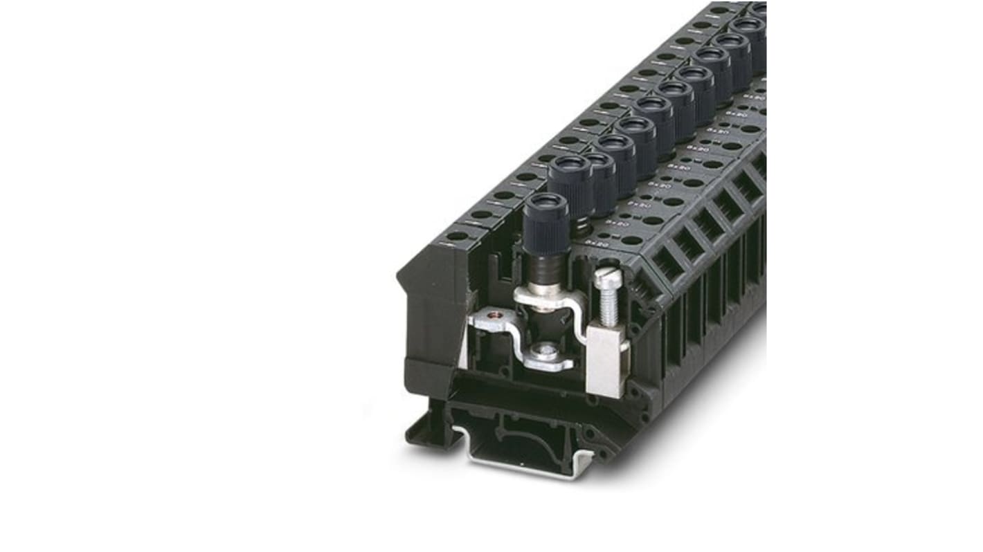 Phoenix Contact 3005688 UK 10-DREHSI/K(5X25) Series Black, 16mm², 1-Level, Screw Termination