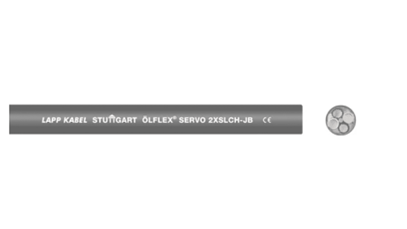Lapp 2XSLCH-JB Motor Cable, 4 Cores, 4mm², Servo, Screened, 100m, Black Low Smoke Zero Halogen (LSZH) Sheath, 12 AWG