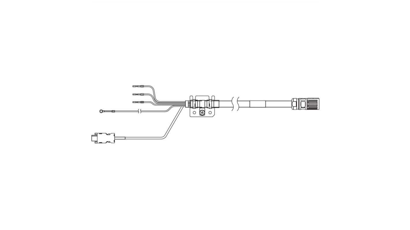 Omron 1SA Integriertes Kabel für Servomotor, 200 → 750 W, 230 V, 3m