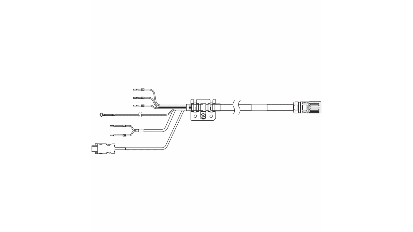 Omron 1SA Integriertes Kabel für Servomotor, 200 → 750 W, 230 V, 20m
