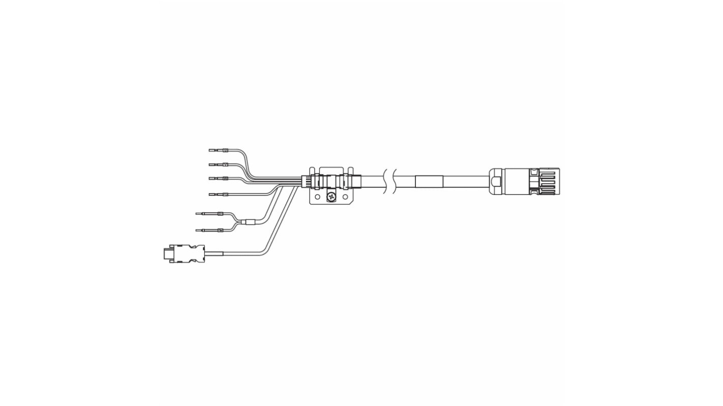 Omron 1SA Series Cable for Use with Servo Motor, 3m Length, 750 → 3000 W, 230 → 400 V