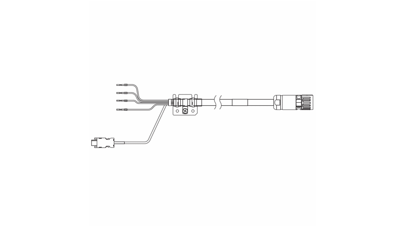 Omron 1SA Integriertes Kabel für Servomotor, 750 → 3.000 W, 230 → 400 V, 5m