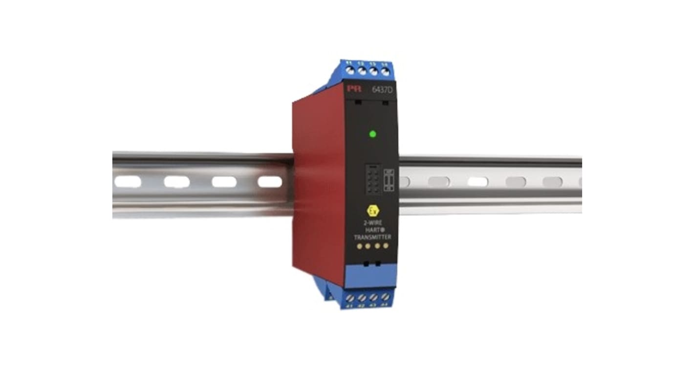 PR Electronics 温度变送器, 电流输出, 双极,线性电阻,电位计,RTD,TC输入, 最大输入温度85°C, 7.2 → 30 V 直流电源, 104 mm直径, 6400系列