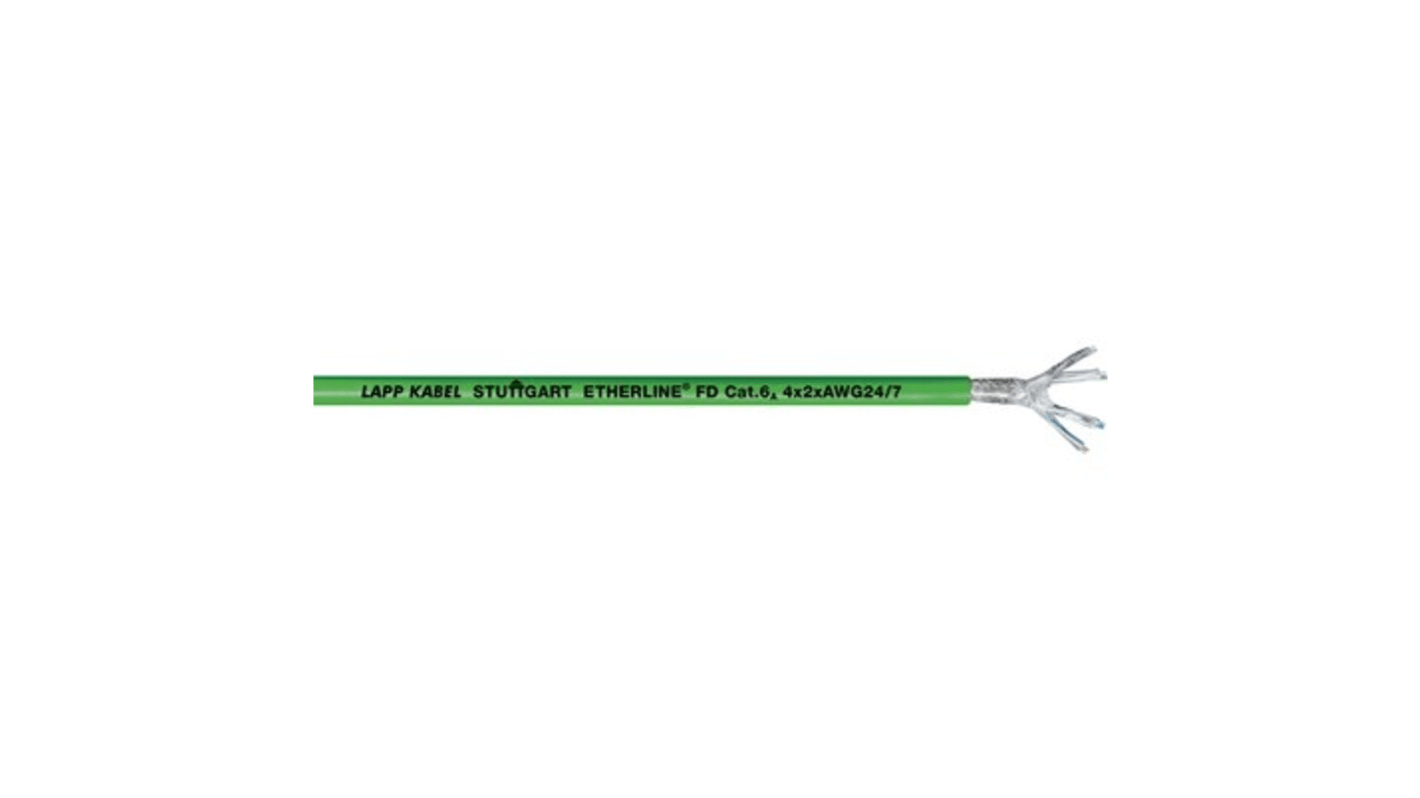 Cable Ethernet Cat6a apantallado Lapp de color Verde, long. 100m