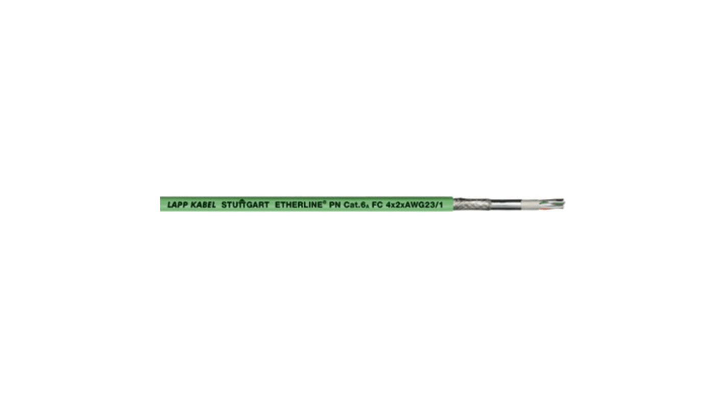 Lapp, 100m Cat6a, Green, Tinned Copper Braid, Unterminated