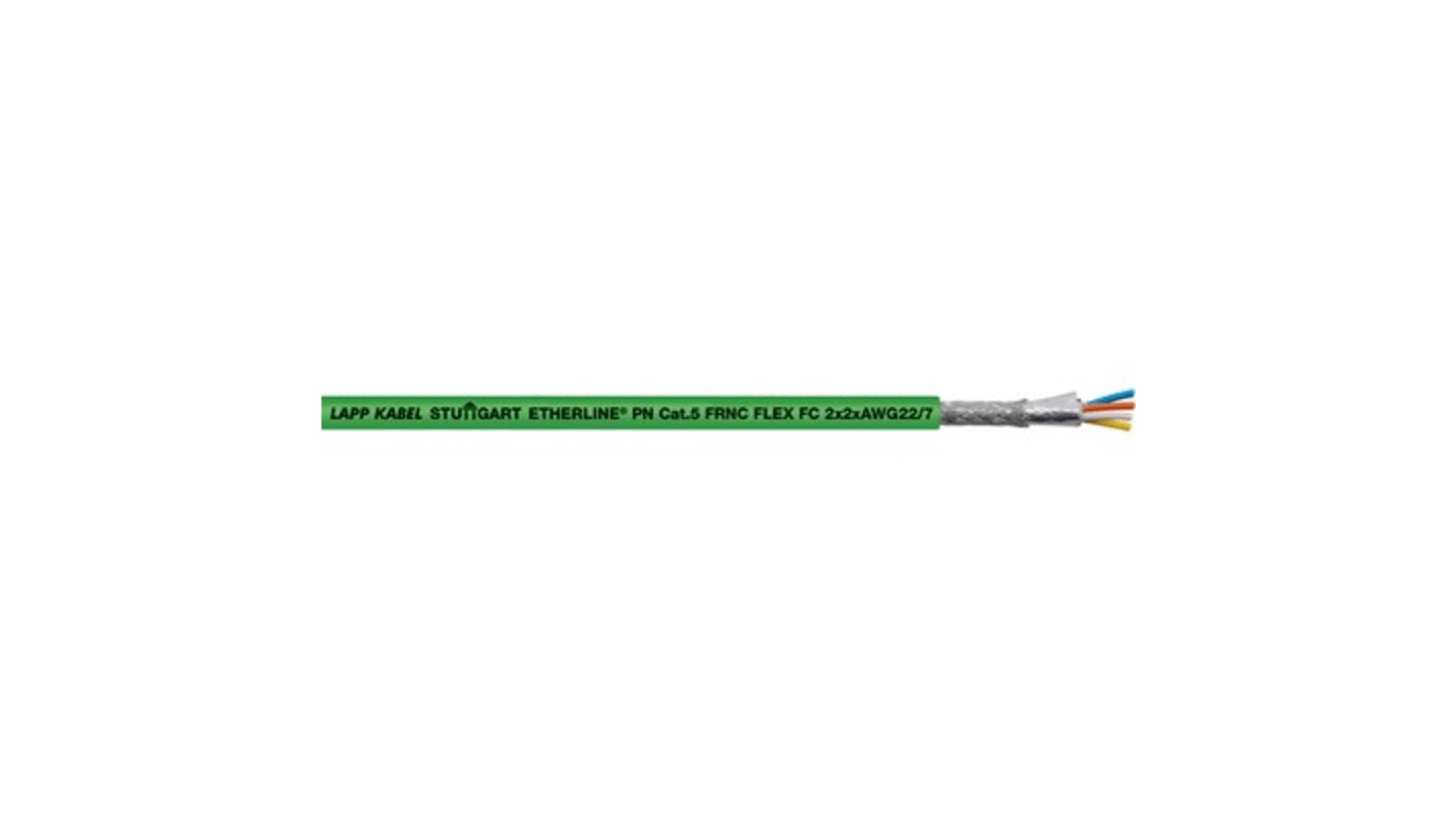 Lapp, 100m Cat5e, Green, Tinned Copper Braid, Unterminated