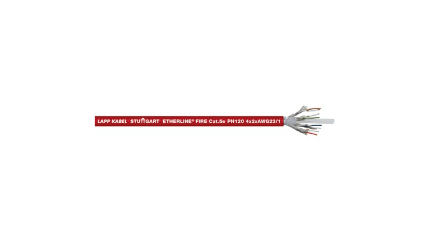 Lapp, 100m Cat5e, Red, Tinned Copper Braid, Unterminated